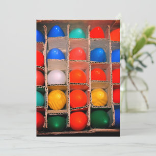 Colourful Vintage Christmas Light Bulbs in a Box Holiday Card