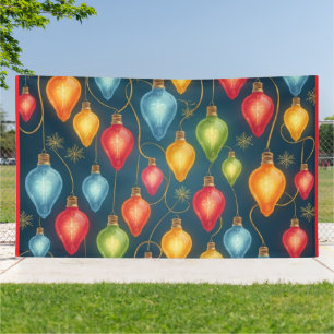 Colourful, vintage Christmas lights decor Banner