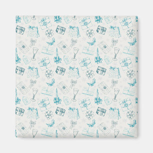 Colourful vintage christmas pattern magnet
