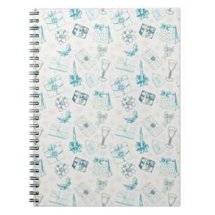 Colourful vintage christmas pattern notebook