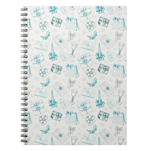Colourful vintage christmas pattern notebook (Front)
