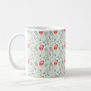 Colourful vintage christmas snowman coffee mug