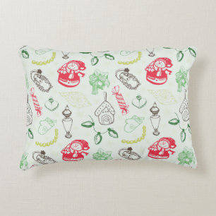 Colourful vintage christmas snowman decorative cushion