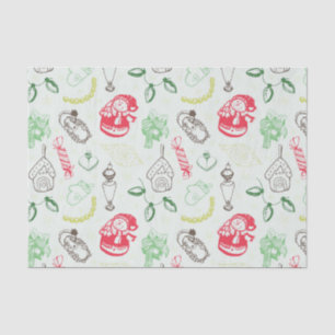 Colourful vintage christmas snowman tissue paper