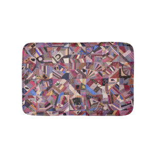 Colourful Vintage Crazy Quilt Bath Mat