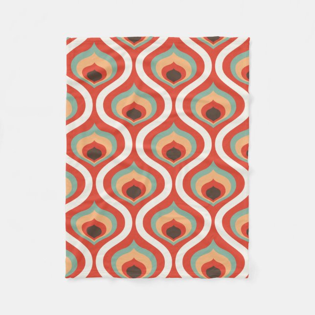 Colourful vintage droplets fleece blanket (Front)