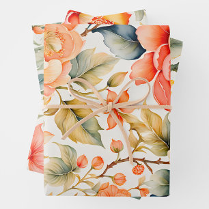 Colourful Vintage Fabric Art Wrapping Paper Sheets