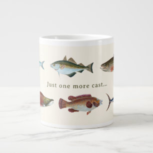 Colourful Vintage Fish Illustration Large Coffee Mug