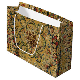 Colourful Vintage Floral Carpet Pattern Large Gift Bag