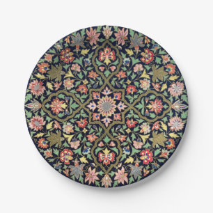 Colourful Vintage Floral Indian Mandala Pattern Paper Plate