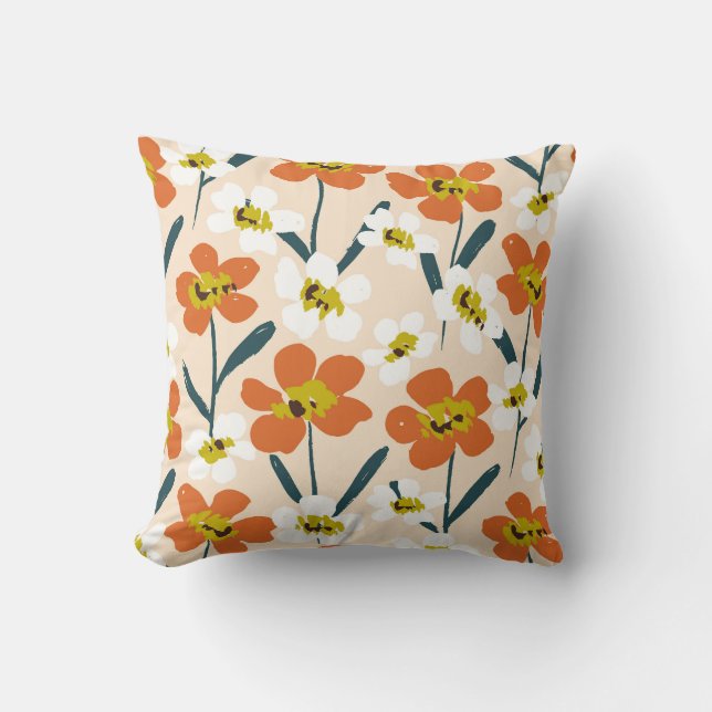 Colourful, vintage floral pattern. cushion (Front)