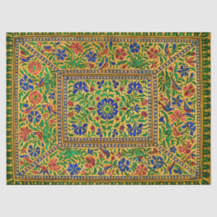 Colourful Vintage Floral Pattern With Birds Tissue Paper