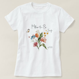 Colourful Vintage Florals, Mother-to-Be Baby Showe T-Shirt