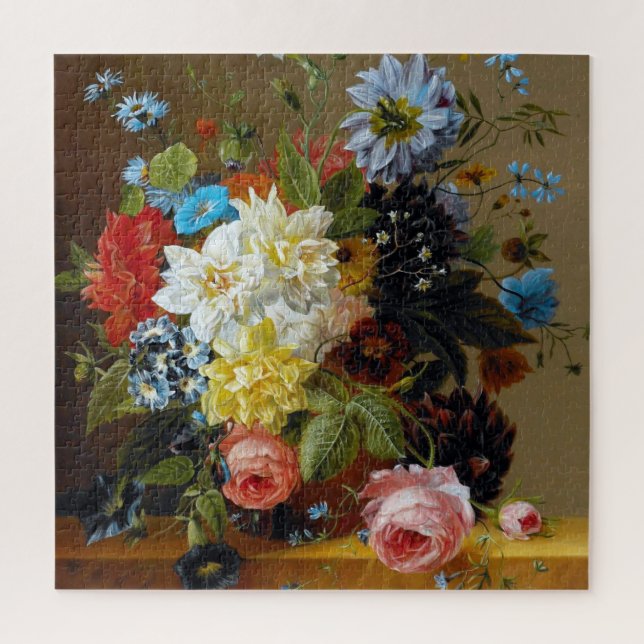 Colourful Vintage Flowers Vase Art Painting Jigsaw Puzzle (Vertical)