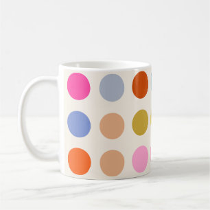 Colourful Vintage Geometric Dots Coffee Mug