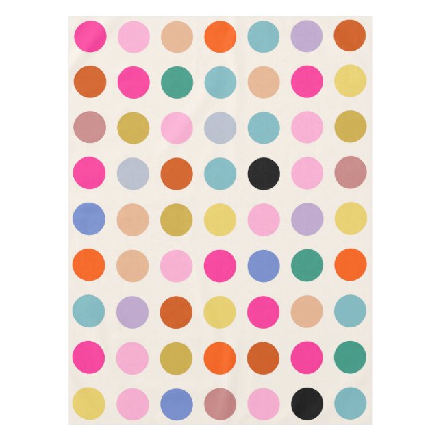 Colourful Vintage Geometric Dots Tablecloth (Front)