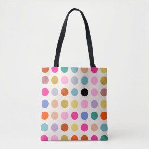 Colourful Vintage Geometric Dots Tote Bag