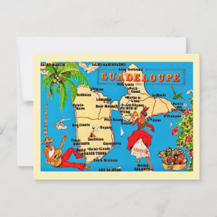   Colourful Vintage Guadeloupe Postcard