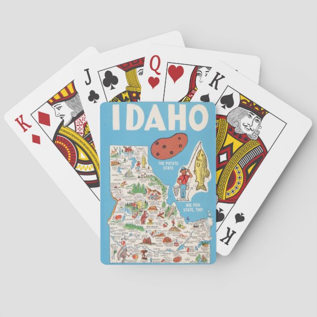 Colourful Vintage Idaho Map Playing Cards (Back)
