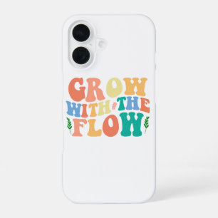 Colourful Vintage Inspirational Quote "Grow" iPhone 16 Case
