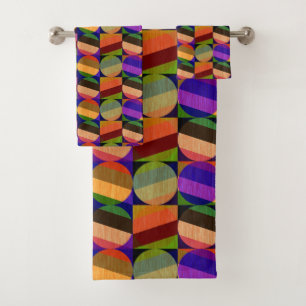 Colourful Vintage Inspired Pattern Bath Towel Set