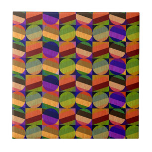 Colourful Vintage Inspired Pattern Ceramic Tile