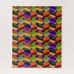 Colourful Vintage Inspired Pattern Jigsaw Puzzle