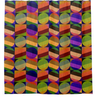 Colourful Vintage Inspired Pattern Shower Curtain