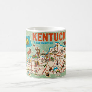 Colourful Vintage Kentucky Map Mug