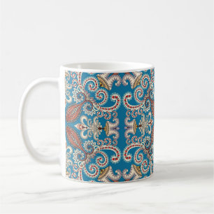 Colourful vintage mandala motifs seamless pattern coffee mug