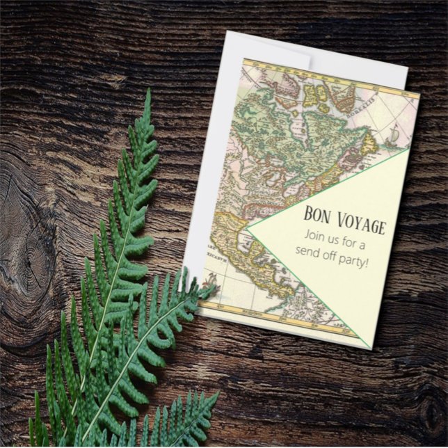 Colourful Vintage Map Bon Voyage Send Off Party Invitation (Creator Uploaded)