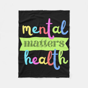 Colourful Vintage Mental Health Problems Quote For Fleece Blanket