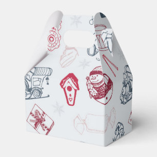 Colourful vintage merry christmas toys favour box