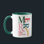 Colourful vintage merry chritsmas favour gift mug<br><div class="desc">Colourful vintage merry chritsmas favour gift cups. Modern typography holiday design.</div>