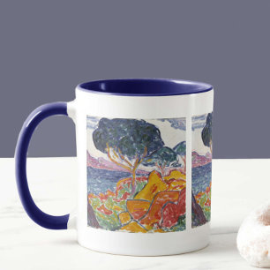Colourful Vintage Mountain Landscape Painting  Mug
