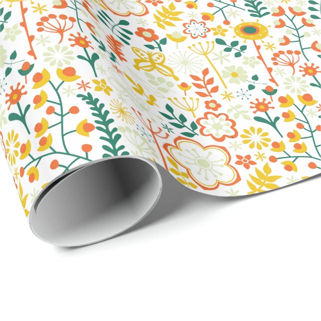 Colourful Vintage Orante Paisley Wrapping Paper (Roll Corner)