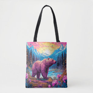 Colourful Vintage Outdoor Illustration Tote Bag