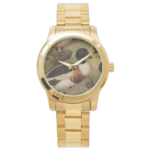 Colourful vintage painting of ducks watch