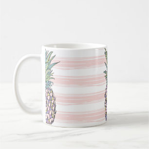 Colourful vintage pineapple coffee mug