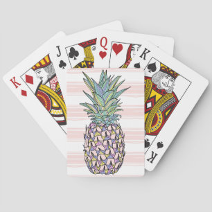 Colourful vintage pineapple illustration. playing cards