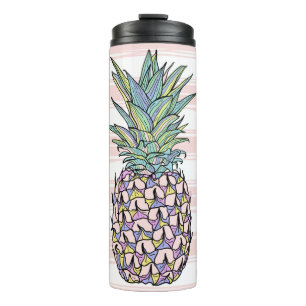Colourful vintage pineapple thermal tumbler