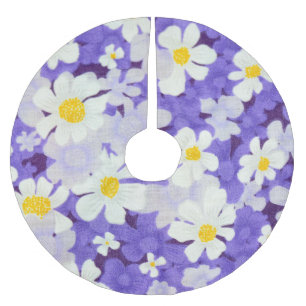 Colourful Vintage: Seamless Flower Pattern Brushed Polyester Tree Skirt