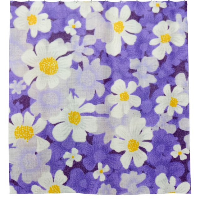 Colourful Vintage: Seamless Flower Pattern Shower Curtain (Front)