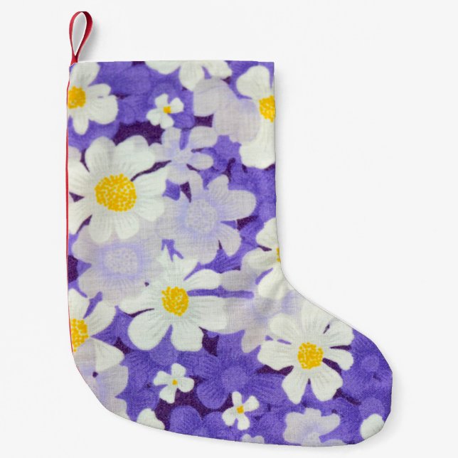 Colourful Vintage: Seamless Flower Pattern Small Christmas Stocking (Front)