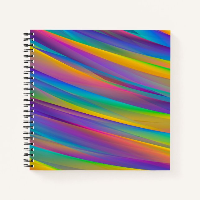 Colourful Vintage Spectrum Waves | Notebook (Front)