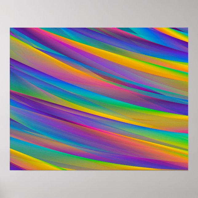 Colourful Vintage Spectrum Waves | Poster (Front)
