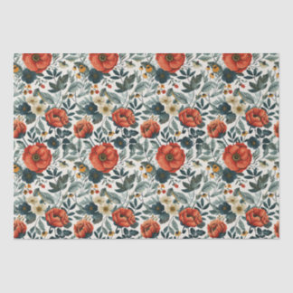 Colourful Vintage Style Floral  Tissue Paper