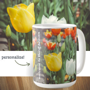 Colourful vintage style spring tulips coffee mug