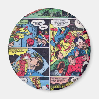 Colourful Vintage The Flame Comic Book Superhero Magnet