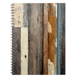 Colourful Vintage Timber Panels with peeling paint Notebook